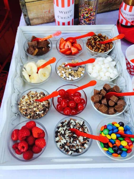 Ice cream sundae bar