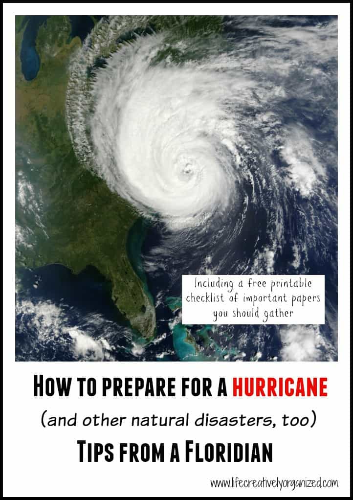 Be prepared for a hurricane - from a Floridian - LIFE, CREATIVELY ORGANIZED