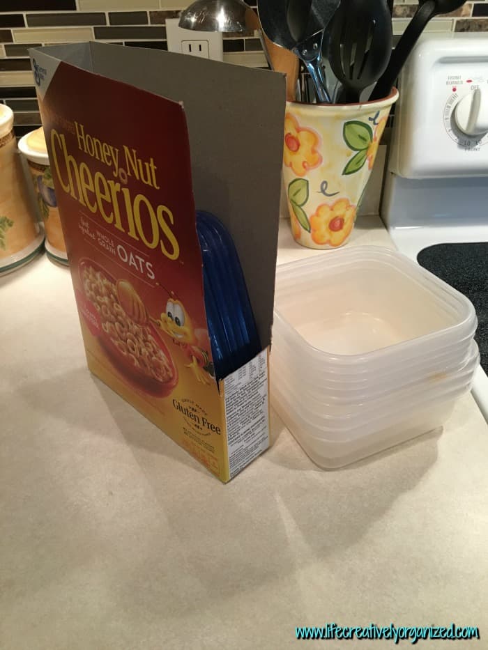 cereal box plastic lid holder