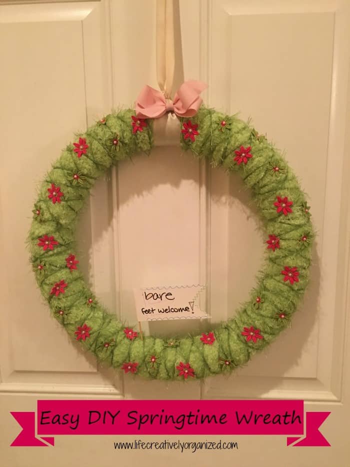 Pink DIY springtime wreath