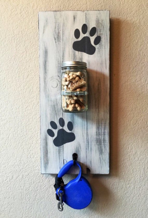 dog treat leash holder