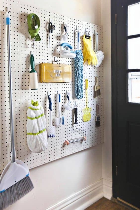 mudroom pegboard