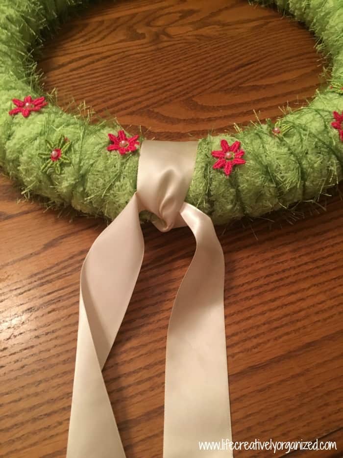 ribbon on green wreath