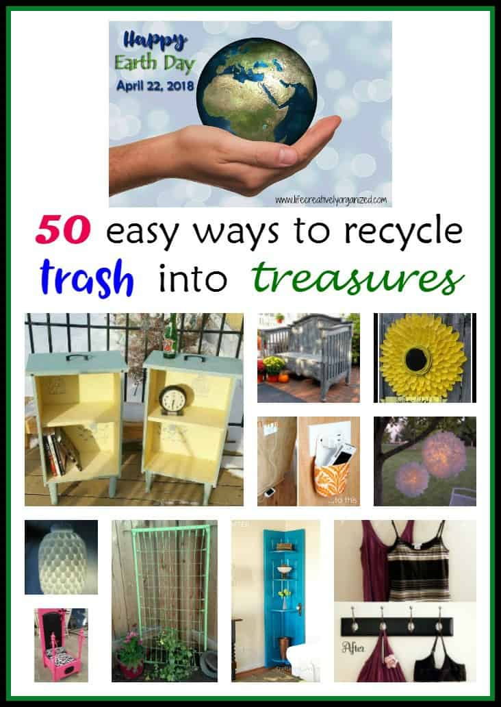 In honor of Earth Day, here are over 50 awesome ways to recycle and repurpose discards like plastics, old furniture, and more into great new stuff!