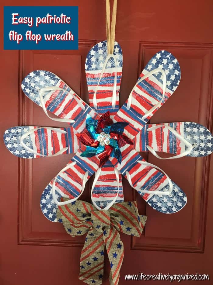 Easy patriotic flip-flop wreath