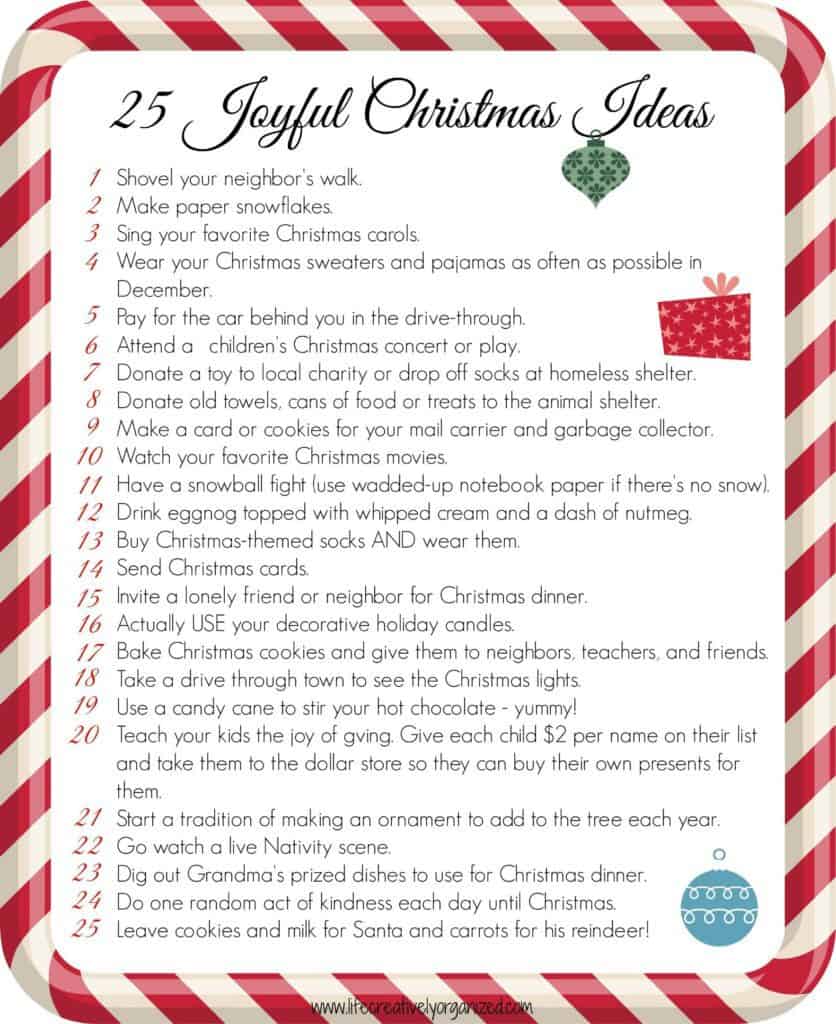 25 days of joyful Christmas ideas – LIFE, CREATIVELY ORGANIZED