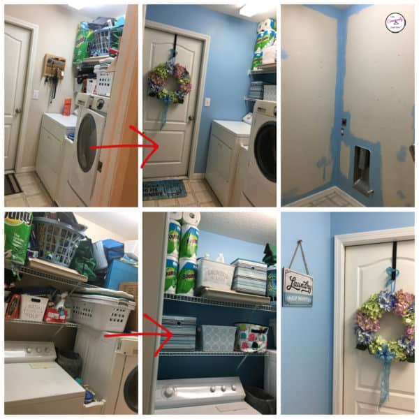 laundry room makeover collage