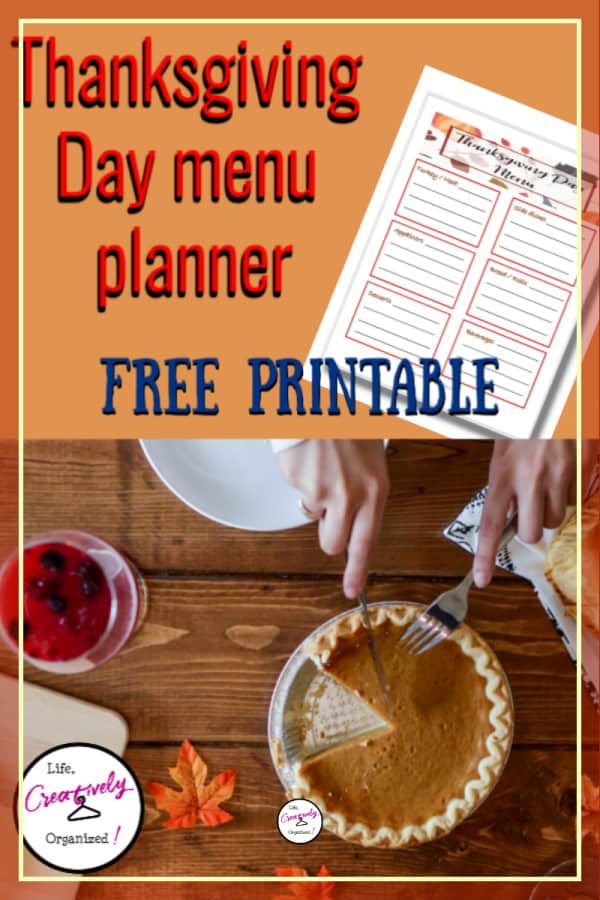 Thanksgiving Menu Planner - LIFE, CREATIVELY ORGANIZED